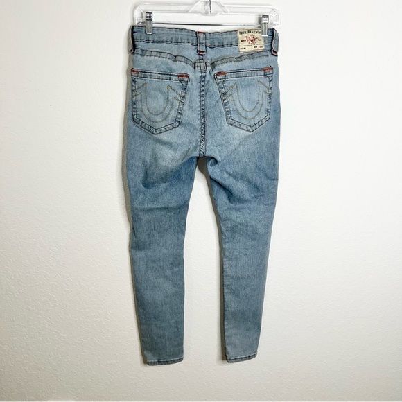 True Religion Jeans Women Size 30 Skinny Jennie Curvy Mid Rise Blue 28”    D - Picture 3 of 12